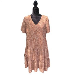 BTFBM Animal Print Tiered Skirt Dress size Medium